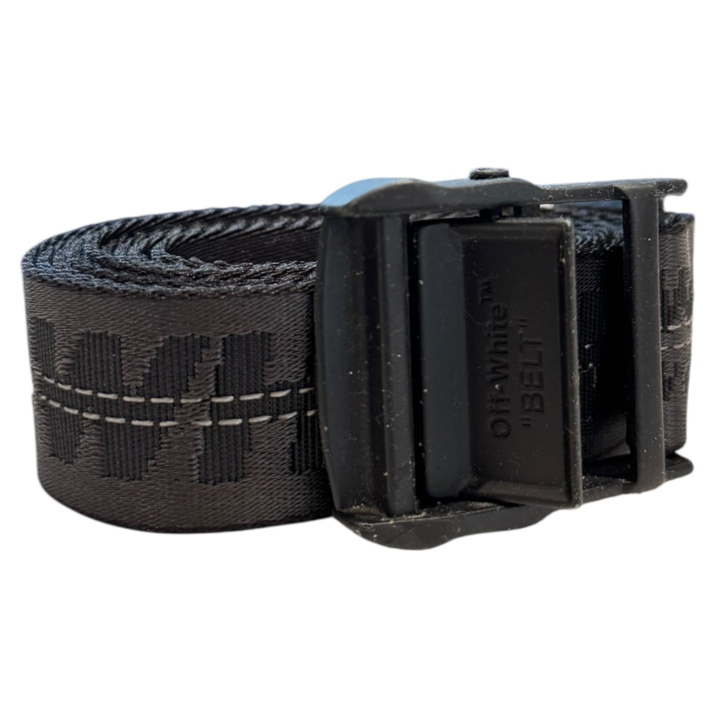 Off White Black Industrial Logo Belt