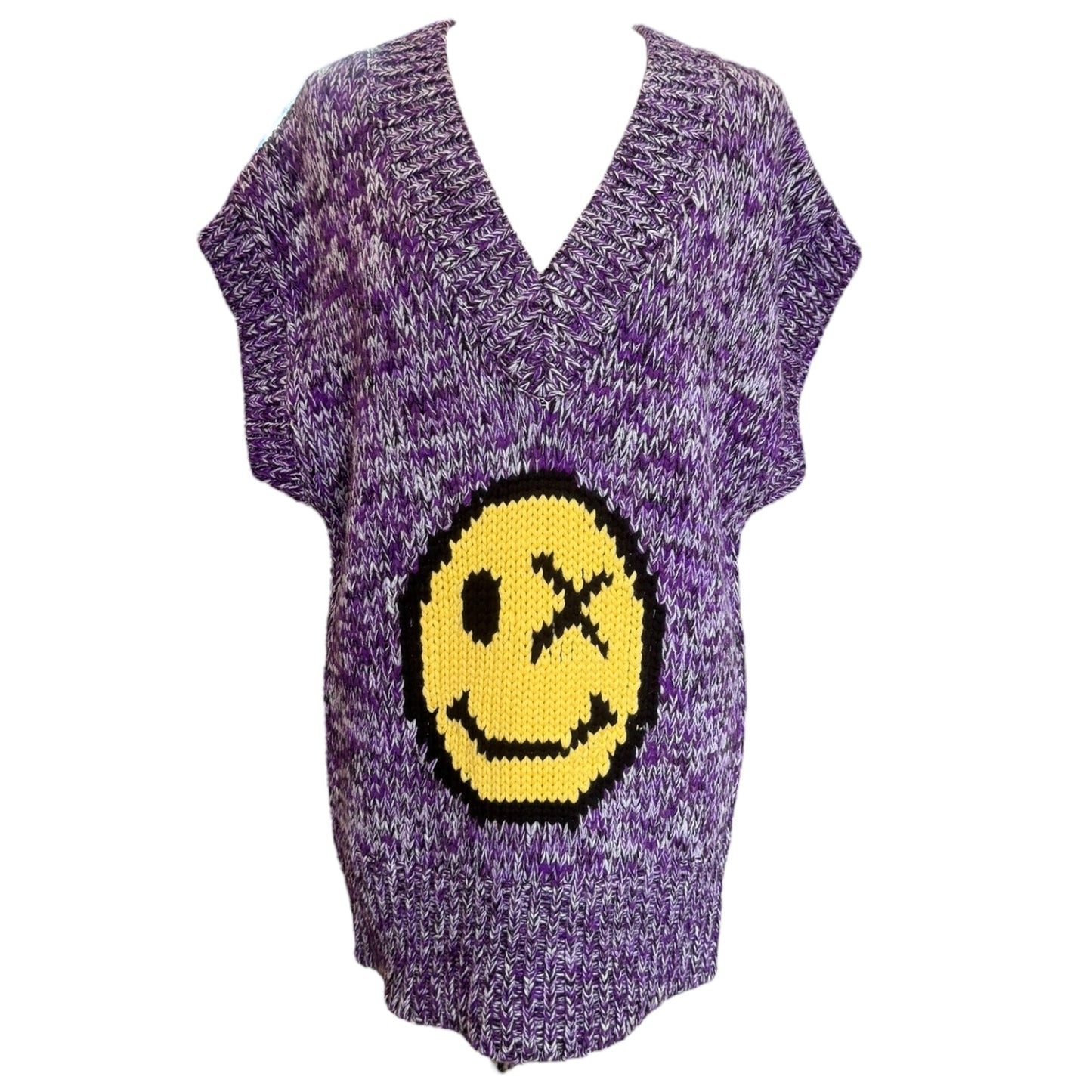 Superdry SDX Limited Edition Purple Smiley Knit Tank - 10/12 - NEW