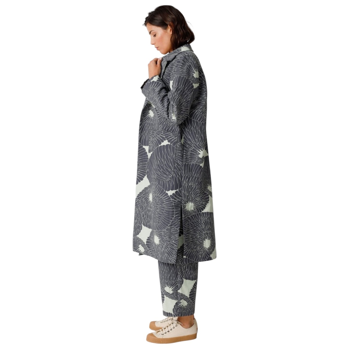 SKFK Grey and Turquoise Floral Coat - 12