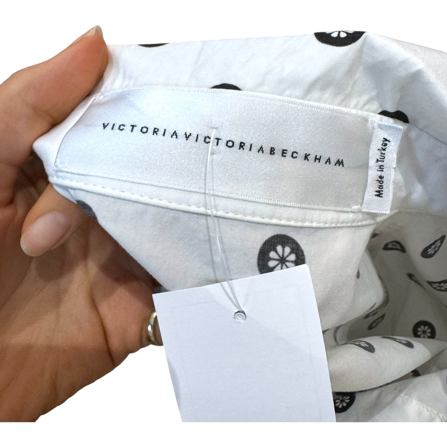 Victoria Beckham White and Black Shirt Dress - 10/12