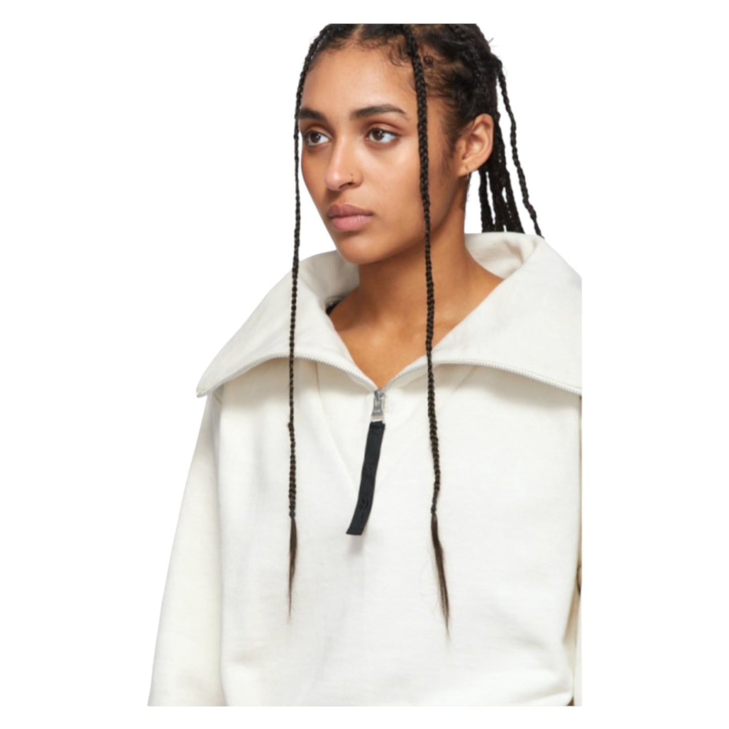Reebok By Victoria Beckham Off-White Cropped Cowl Pullover - 6/8