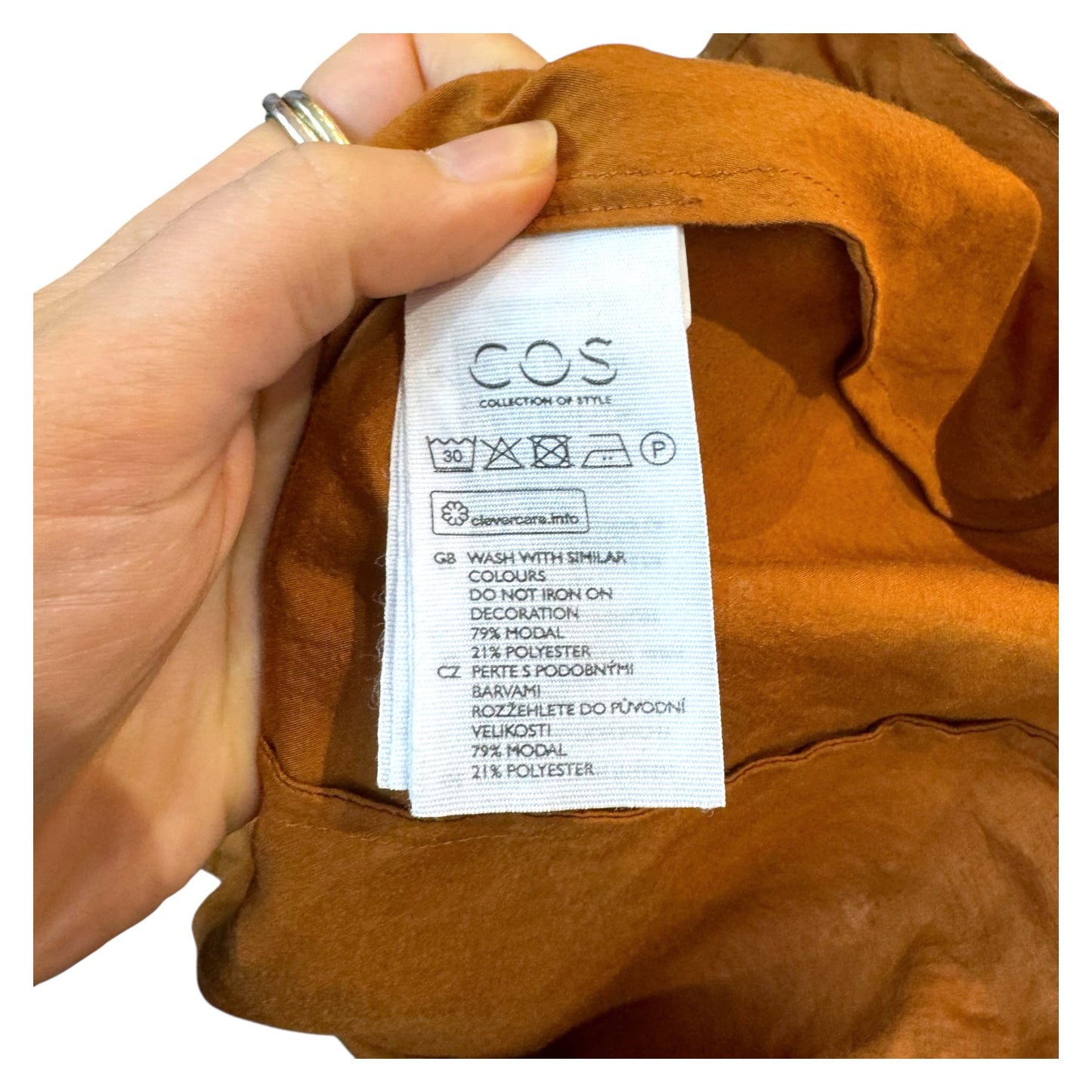 Cos Terracotta Dress with Gathered Hem - 8/10