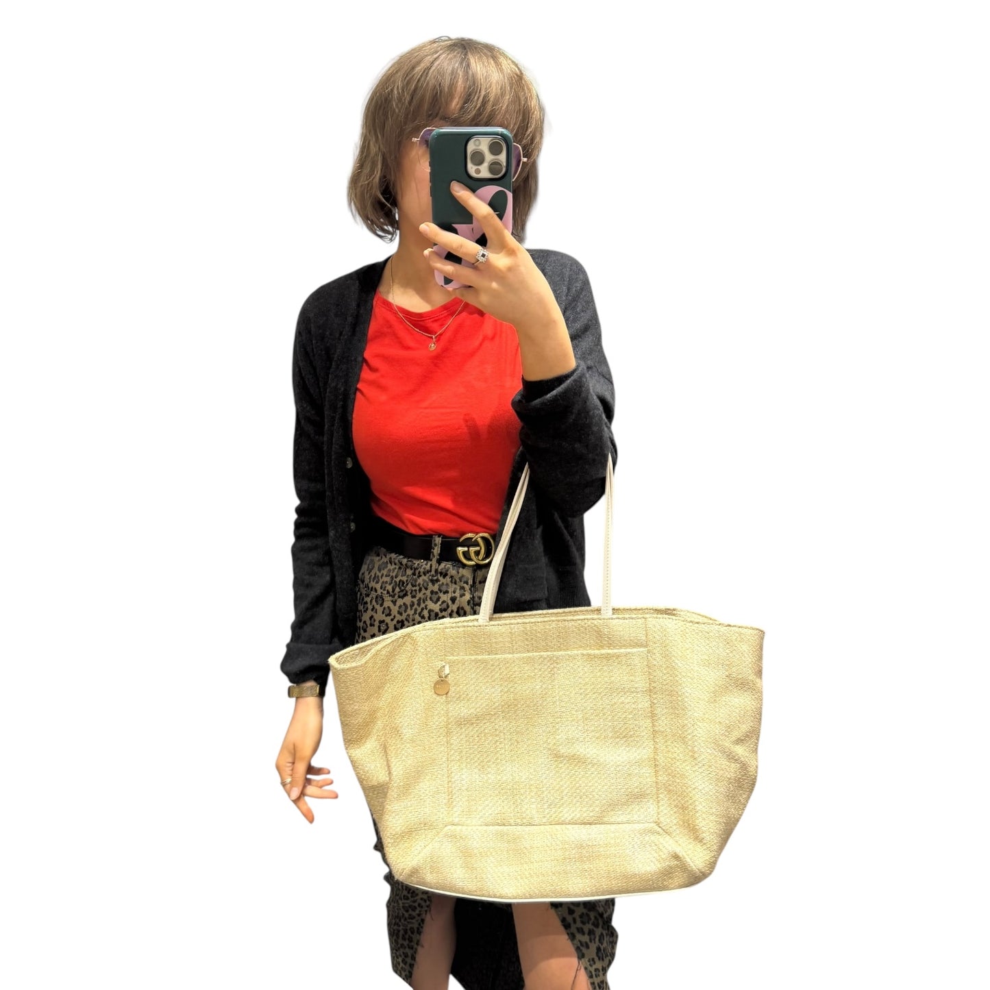 Reiss Bailey Raffia Tote Bag