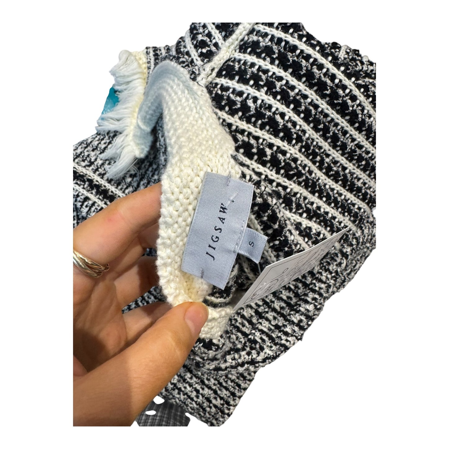 Jigsaw Black and Cream Boucle Jacket - 10/12
