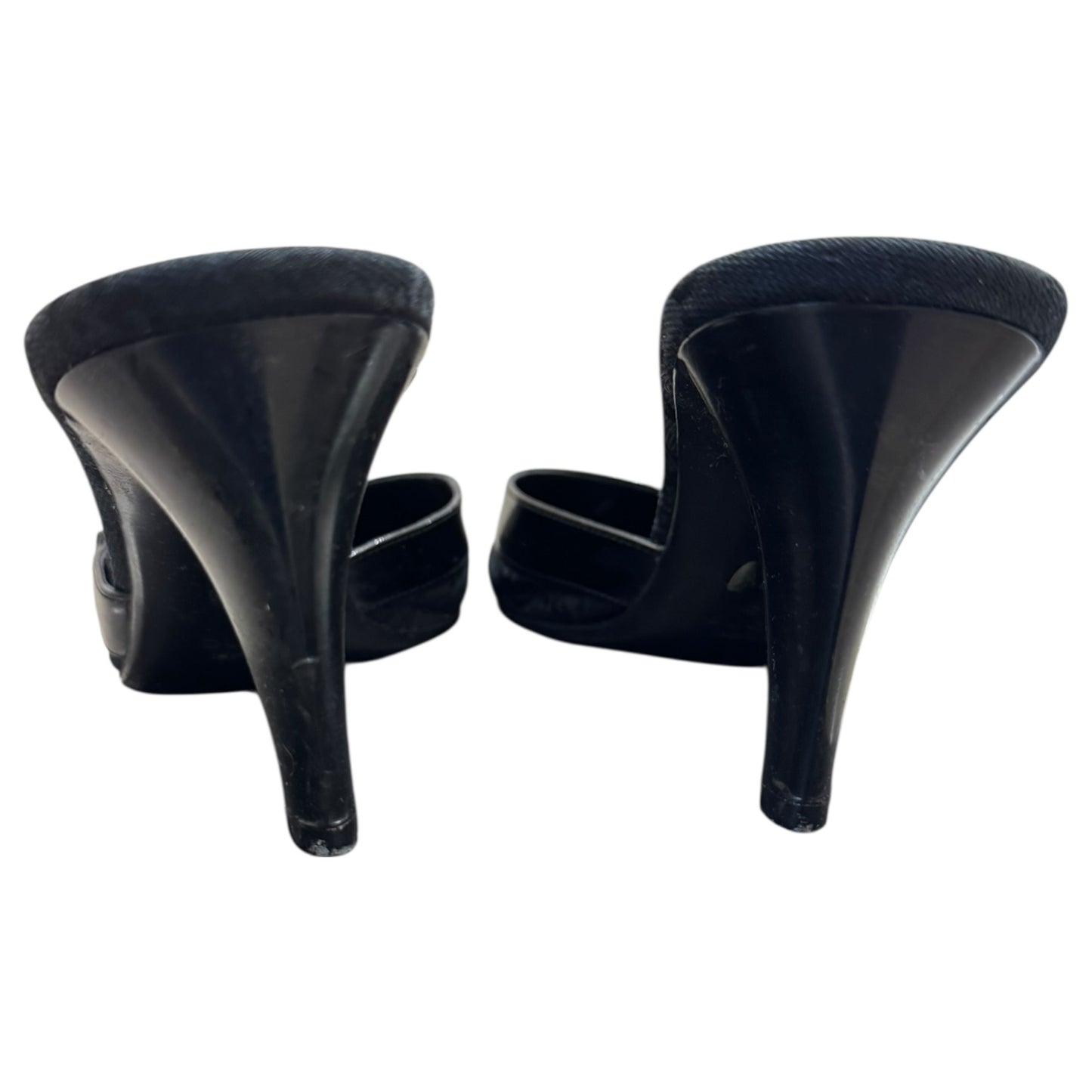 Gucci Black Guccissima Pointed Mule Heels - 37 / 4