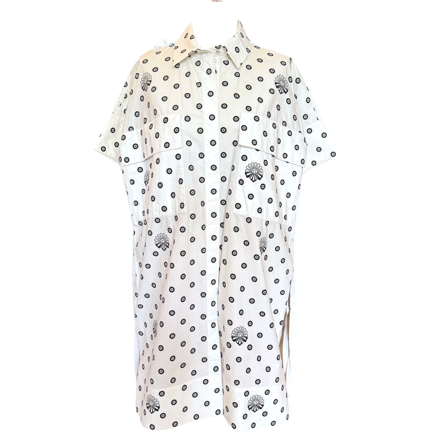 Victoria Beckham White and Black Shirt Dress - 10/12
