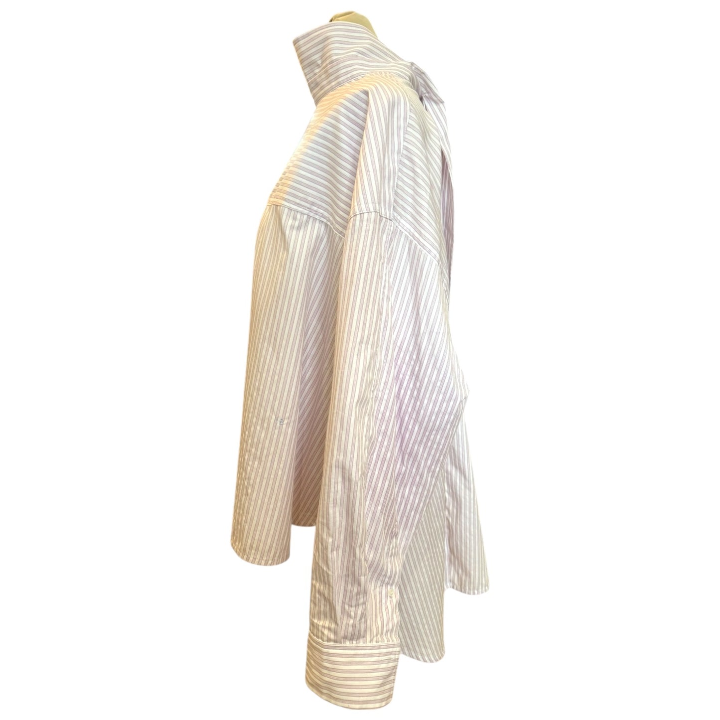 Victoria Beckham Pink Striped Back to Front Shirt - 8/10