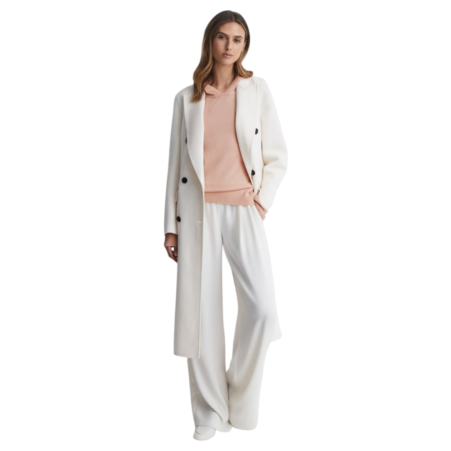 Reiss Agnes Wool Blend Hoodie in Neutral - 16
