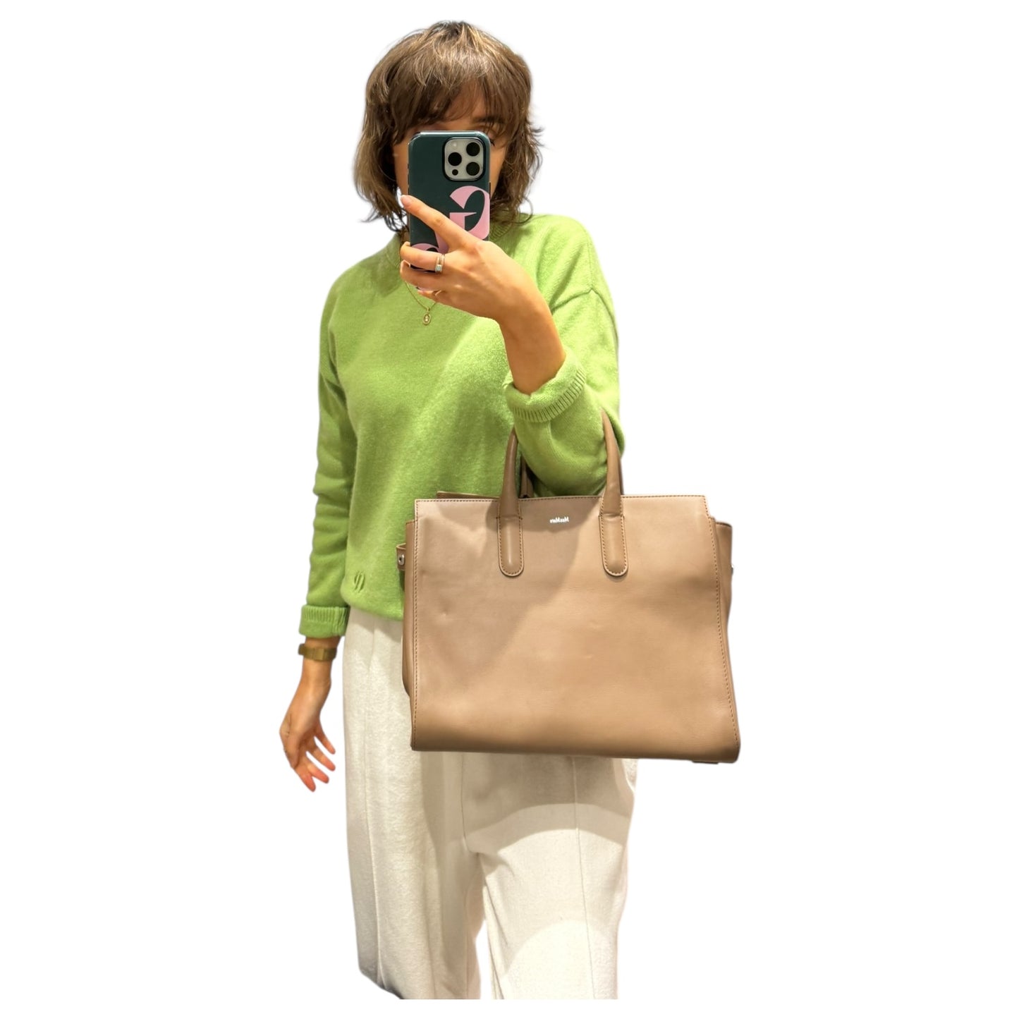 Max Mara Camel Leather Monopolis Bag