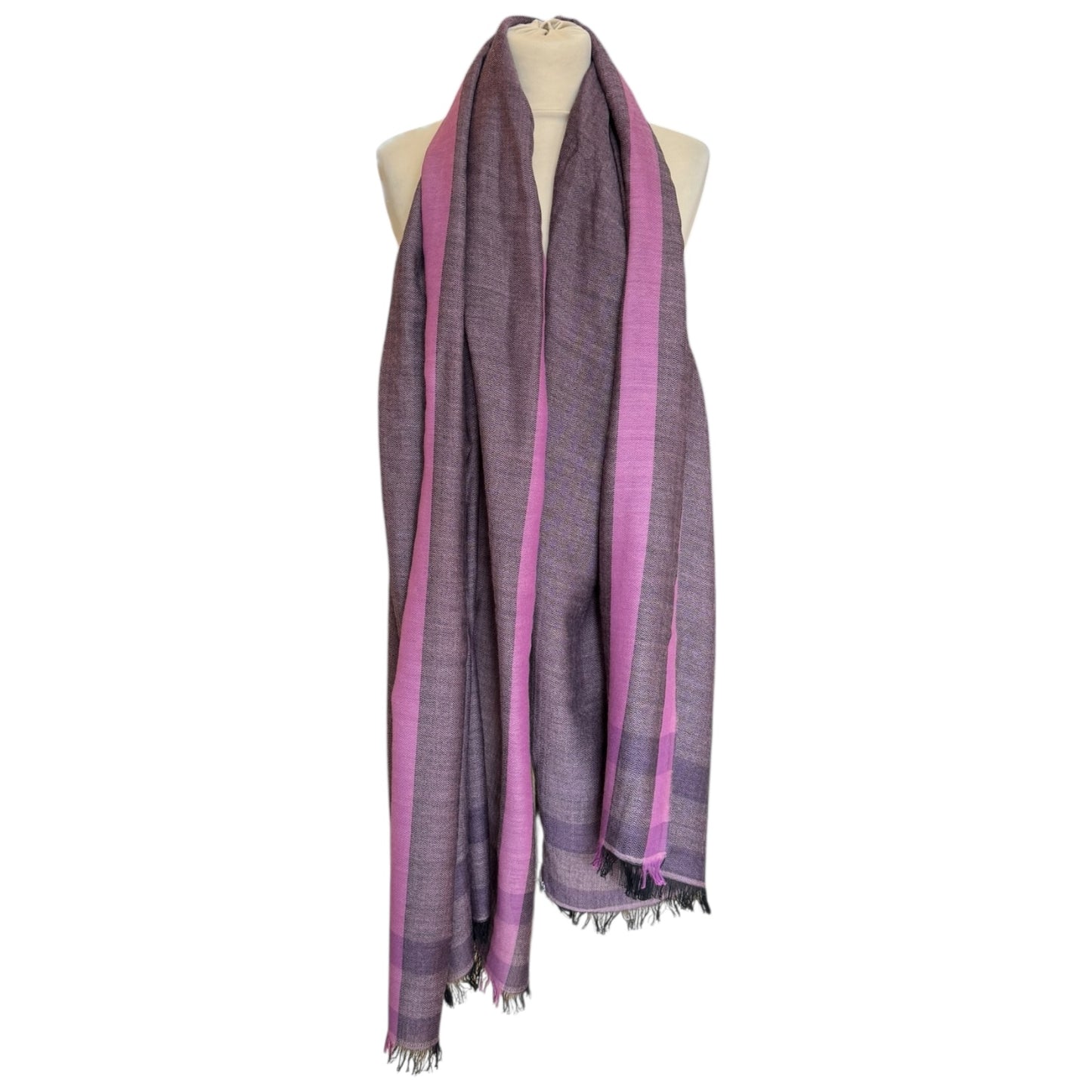 Weekend Max Mara Purple Cotton and Wool Scarf