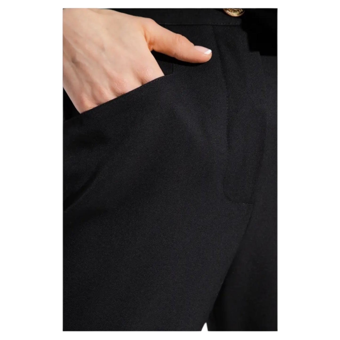 Balmain Black Wool Tapered Tailored Trousers - 10