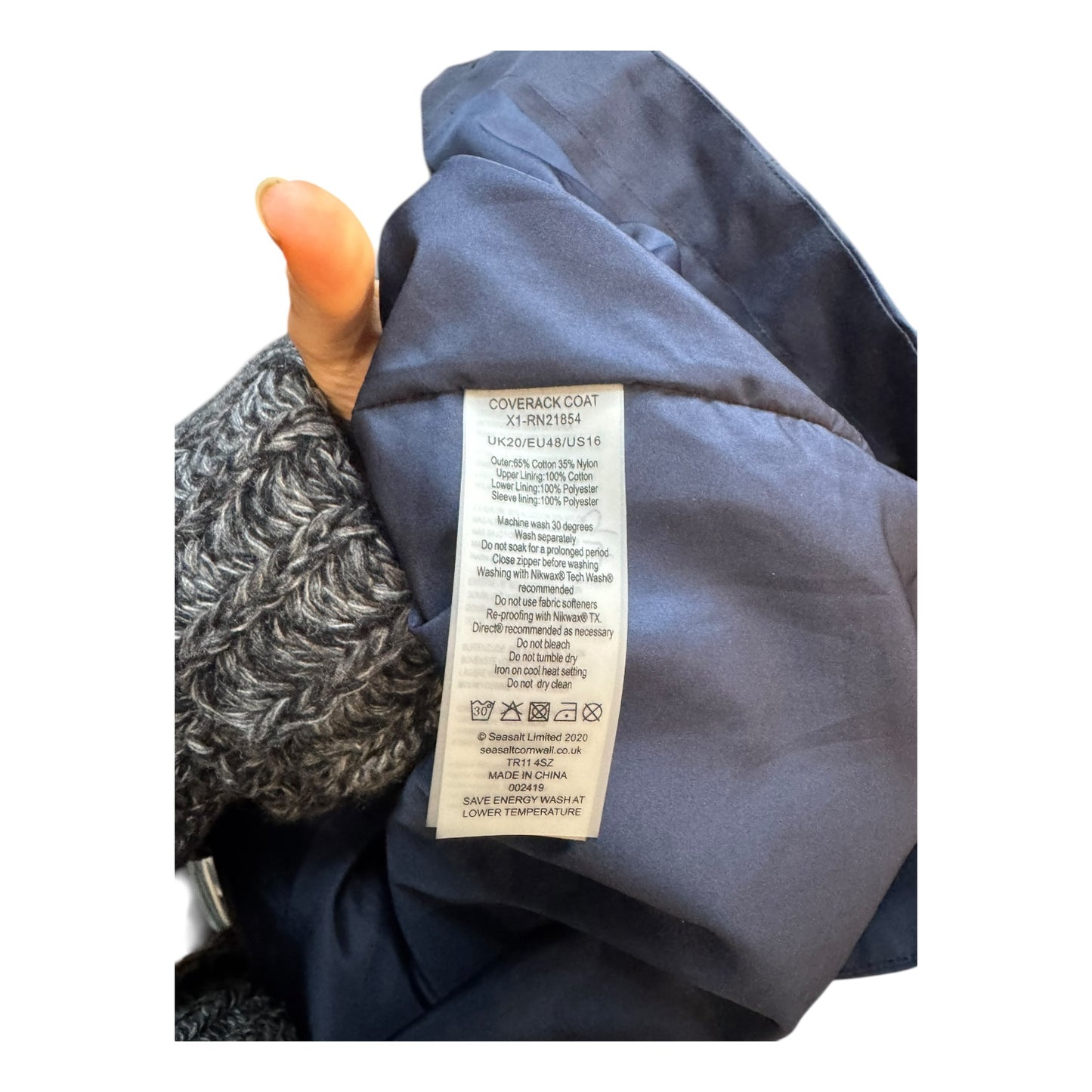 Seasalt Coverack Waterproof Coat in Midnight Navy - 20