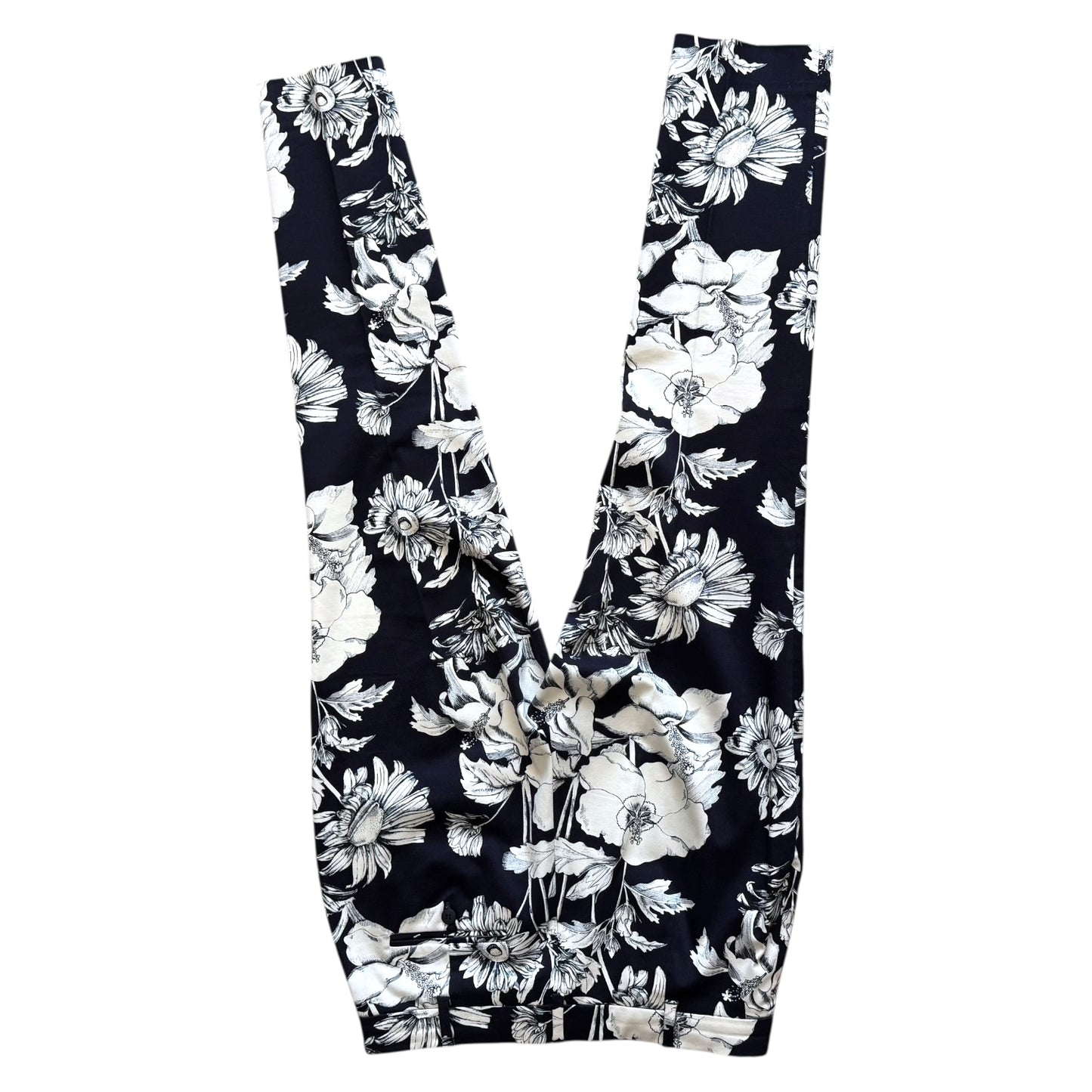 Max Mara Studio Navy Floral Trousers - 12