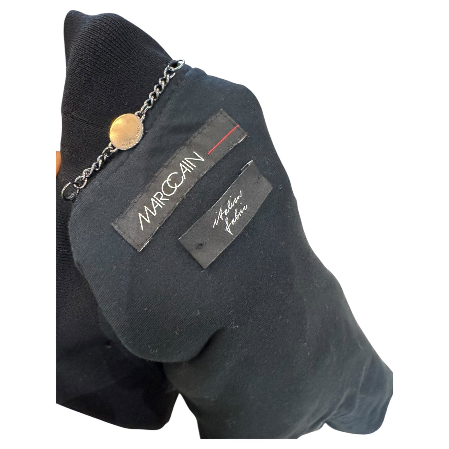 Marc Cain Black Pleather Bomber Jacket - 14