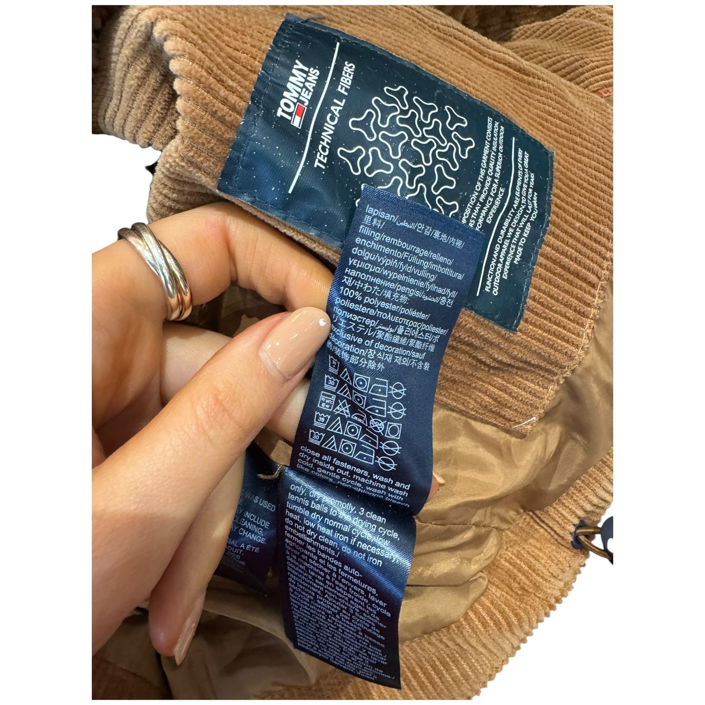 Tommy Jeans Camel Corduroy Puffer Jacket - 8/10