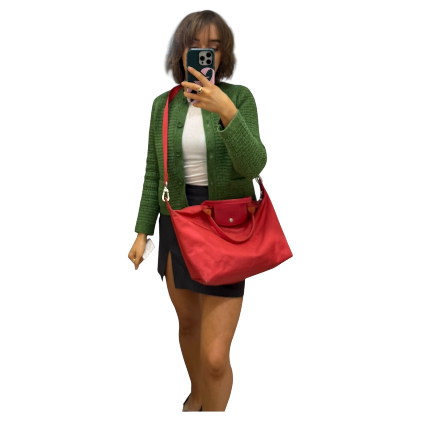 Longchamp Red Le Pliage Cross Body Bag