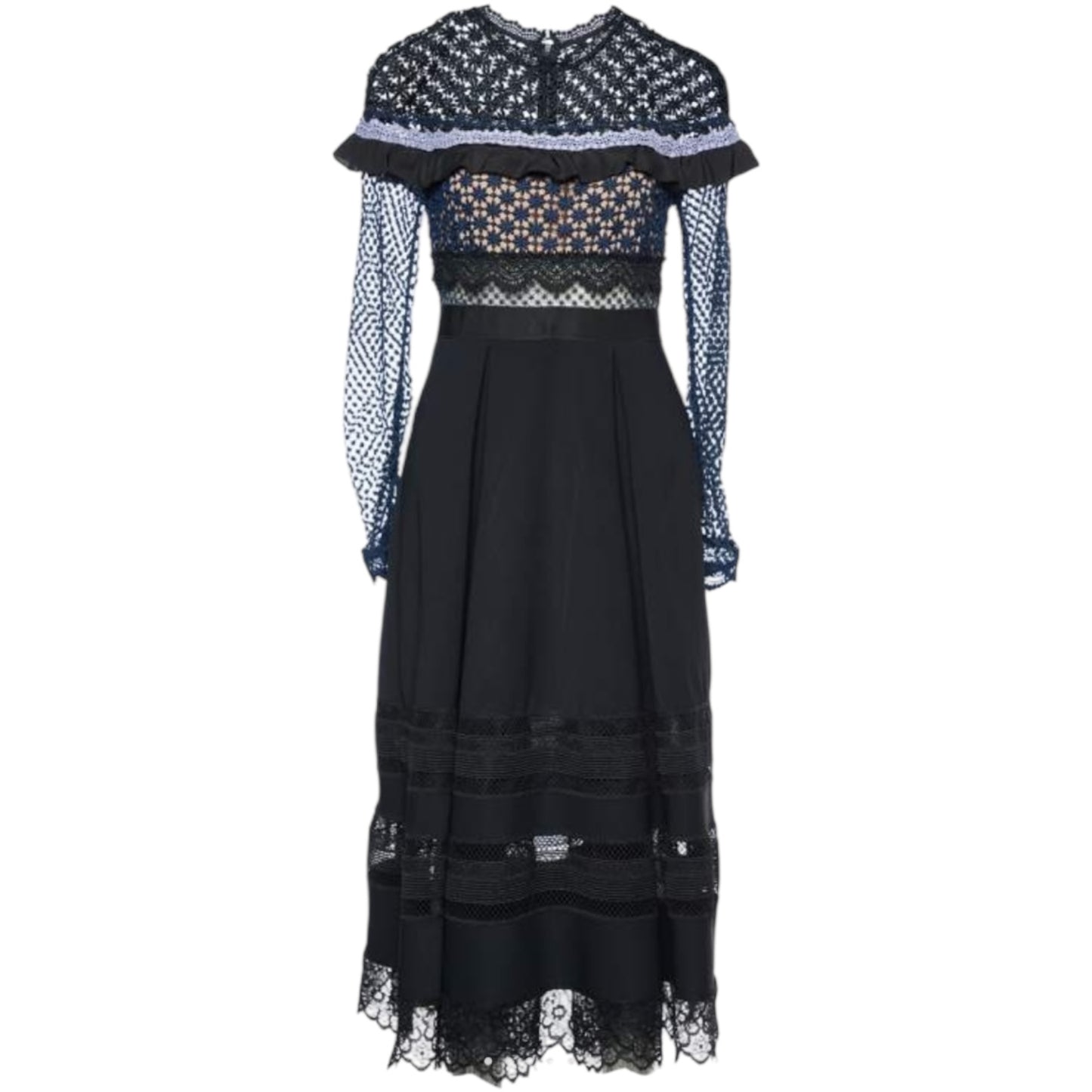 Self Portrait Bellis Lace Trim Midi Dress - 8