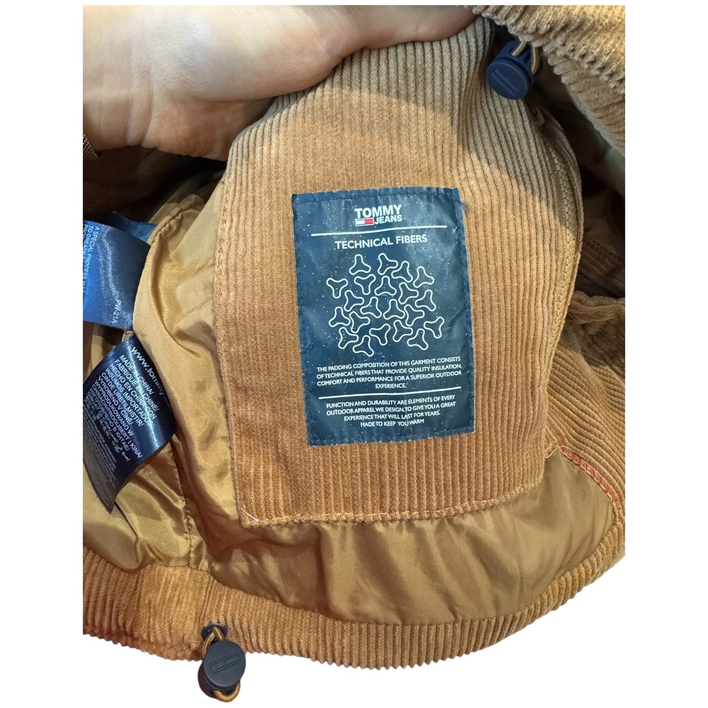 Tommy Jeans Camel Corduroy Puffer Jacket - 8/10