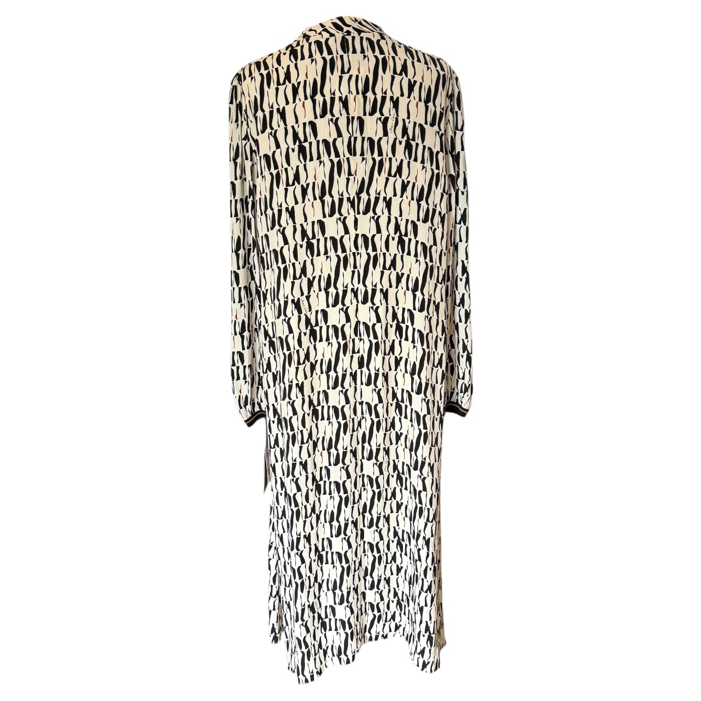 Marc Cain Silk Geometric Print Midi Dress - 18 - NEW