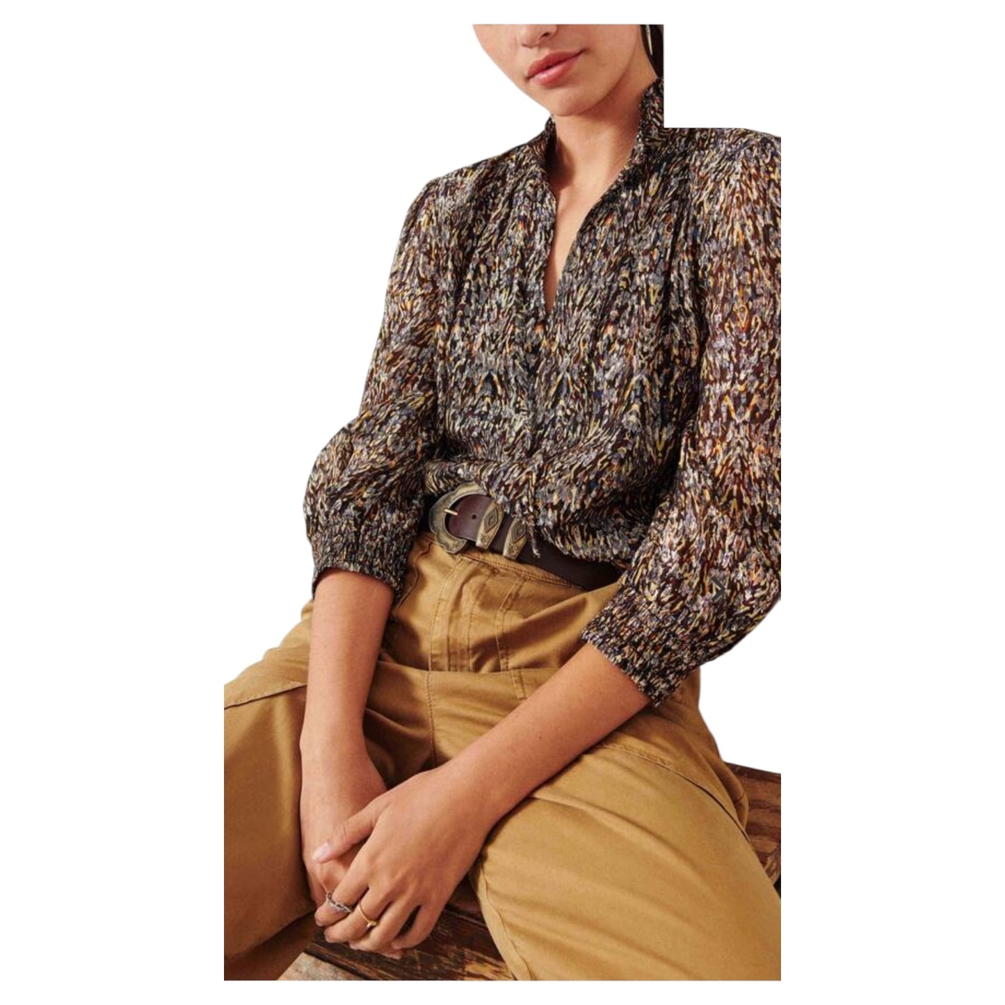 Ba&sh Gallas Metallic Tie Neck Top - 12