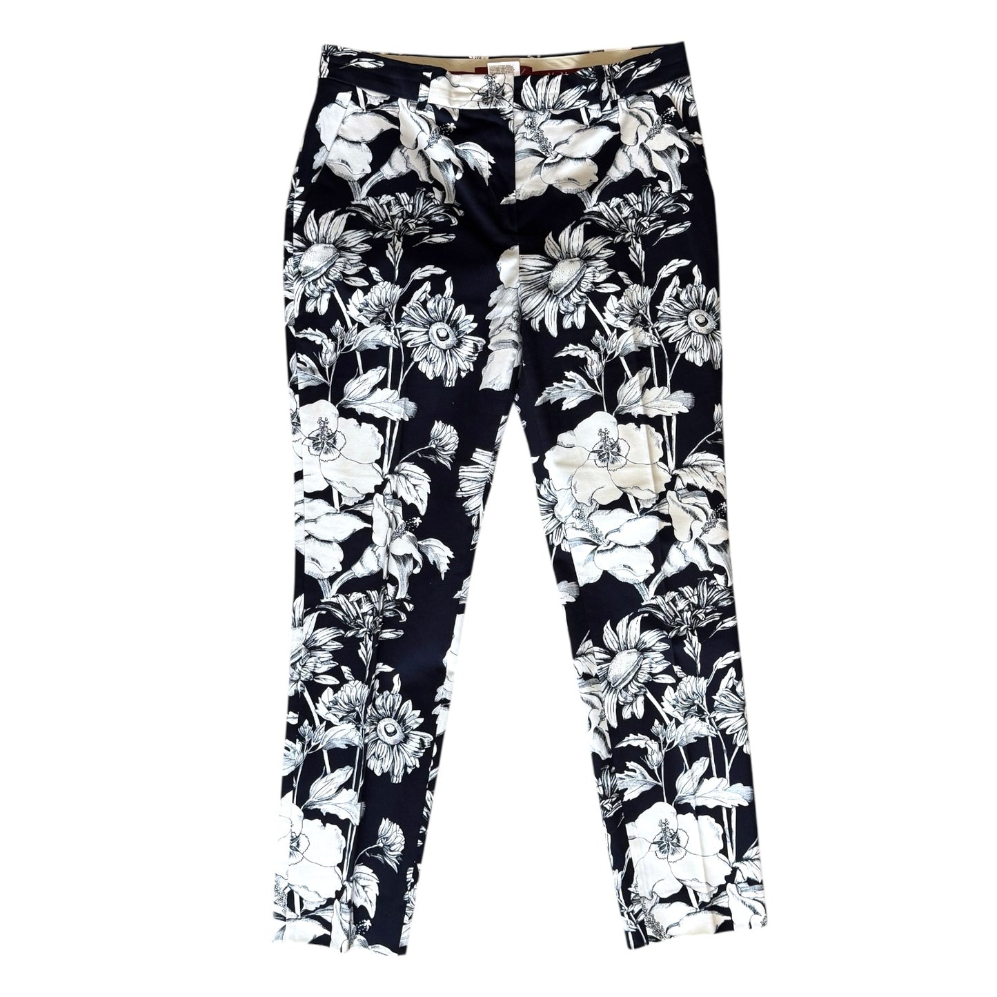 Max Mara Studio Navy Floral Trousers - 12