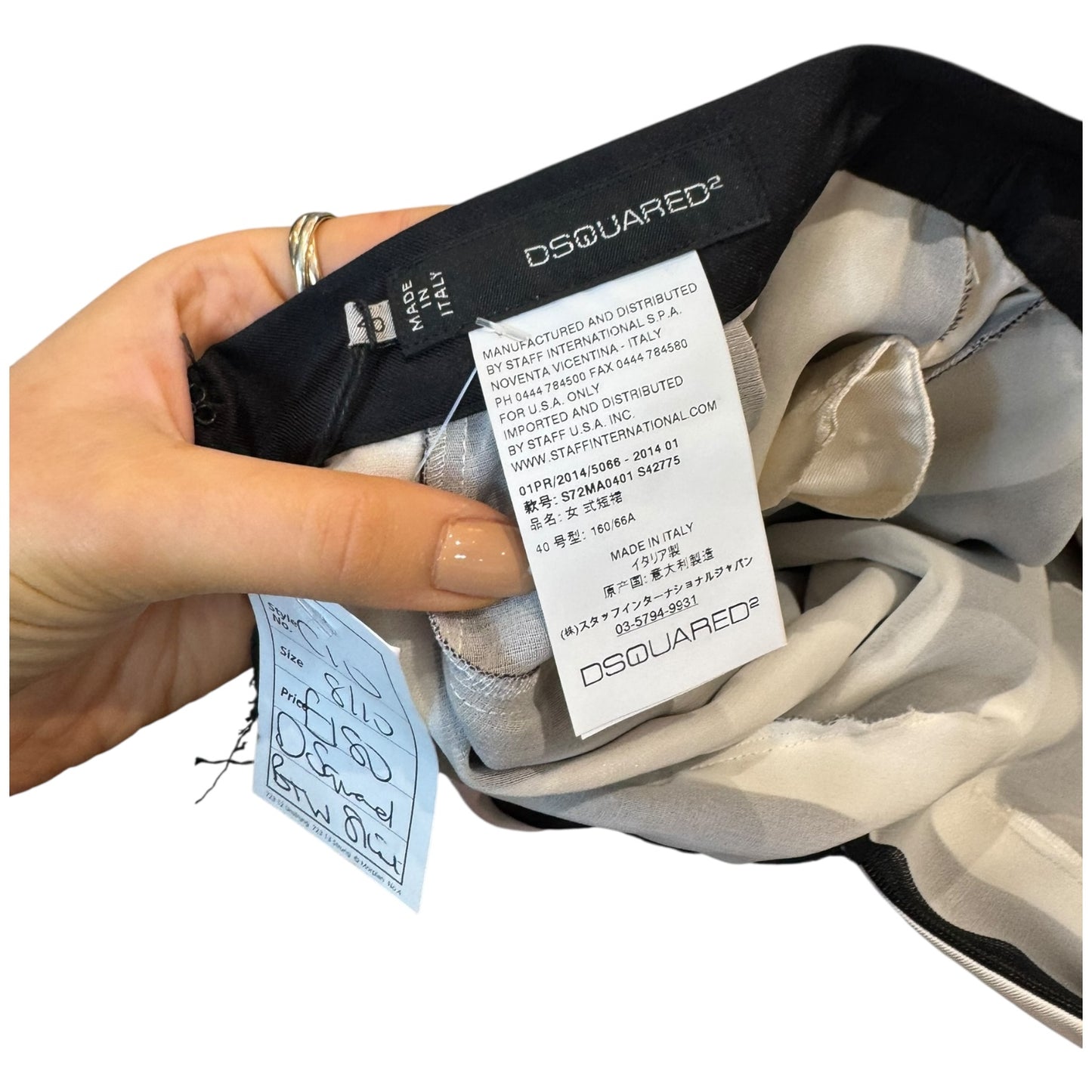 Dsquared Stripe Silk Skirt - 8/10