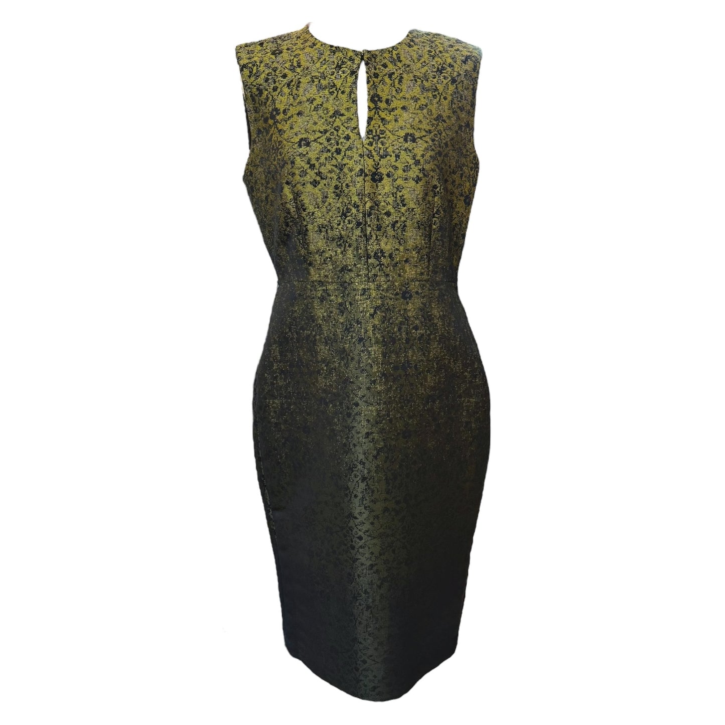Max Mara Black and Yellow Pencil Dress - 12