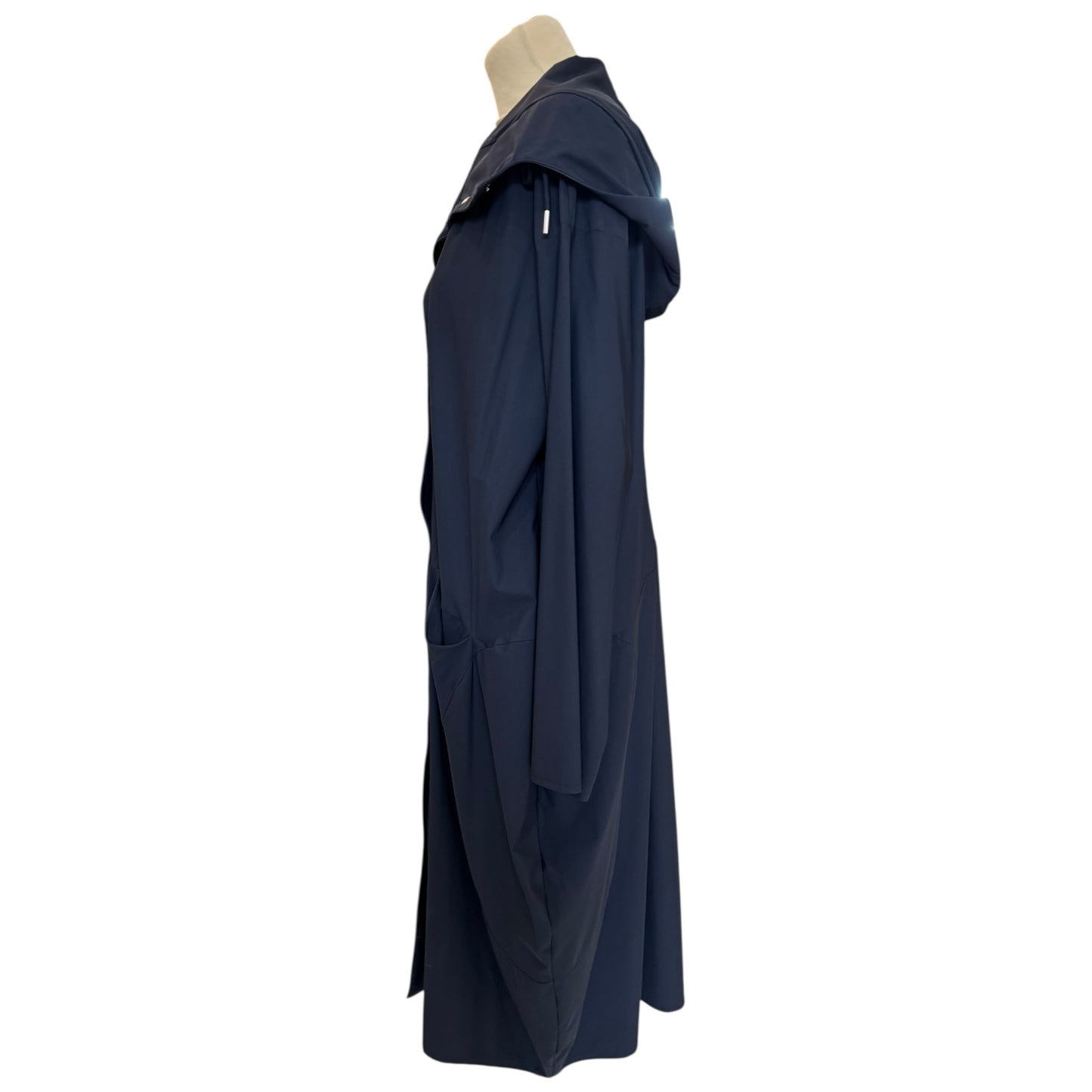 Naya Navy Tulip Hemline Hooded Mac Coat - One Size