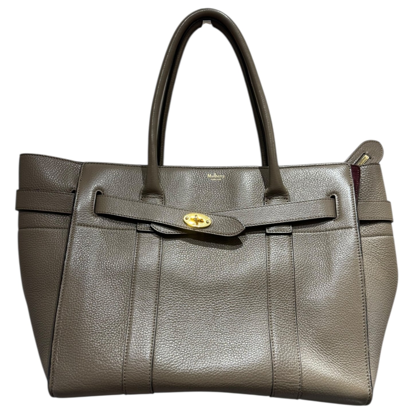 Mulberry Taupe Zipped Bayswater Bag