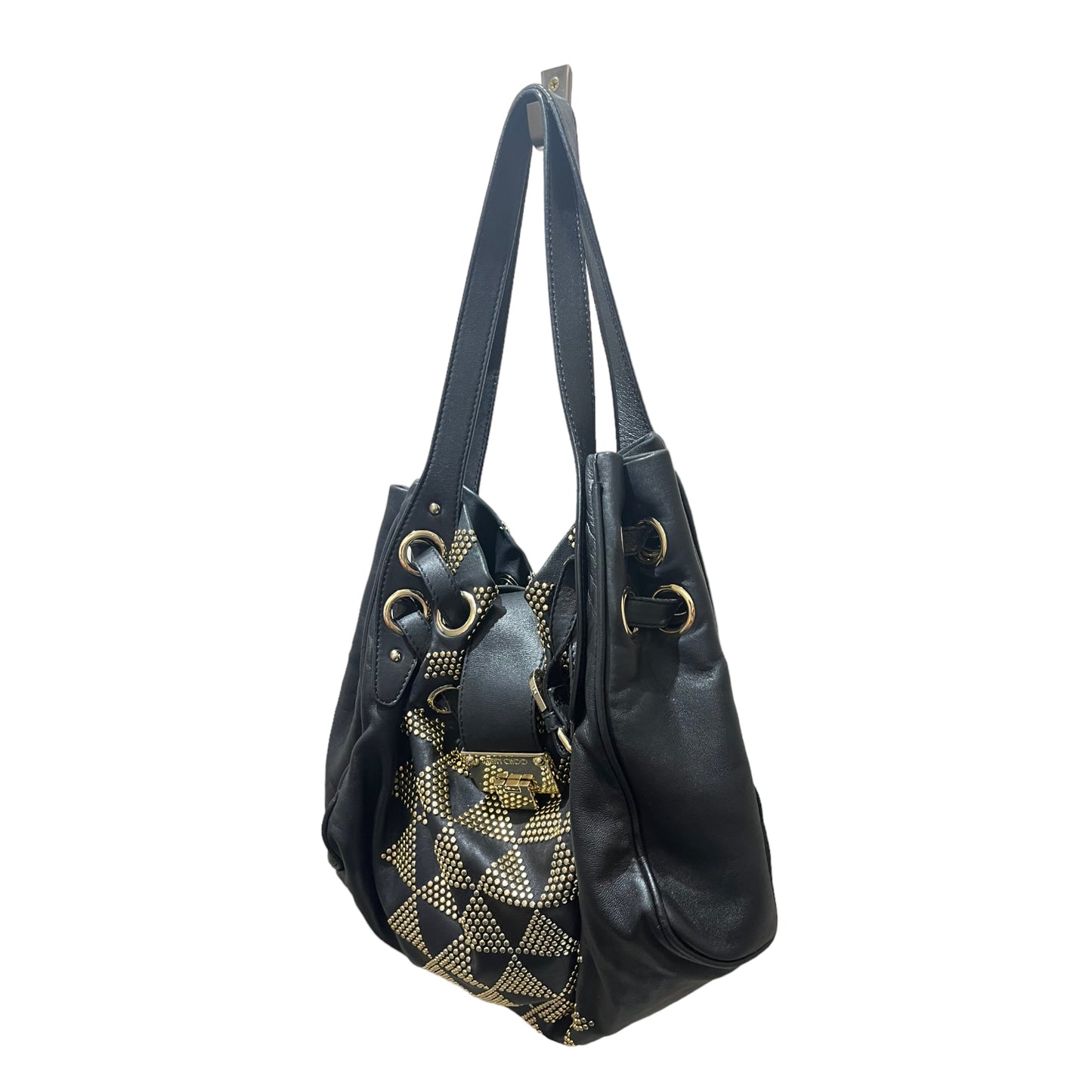 Jimmy Choo Black and Gold Studded Bag