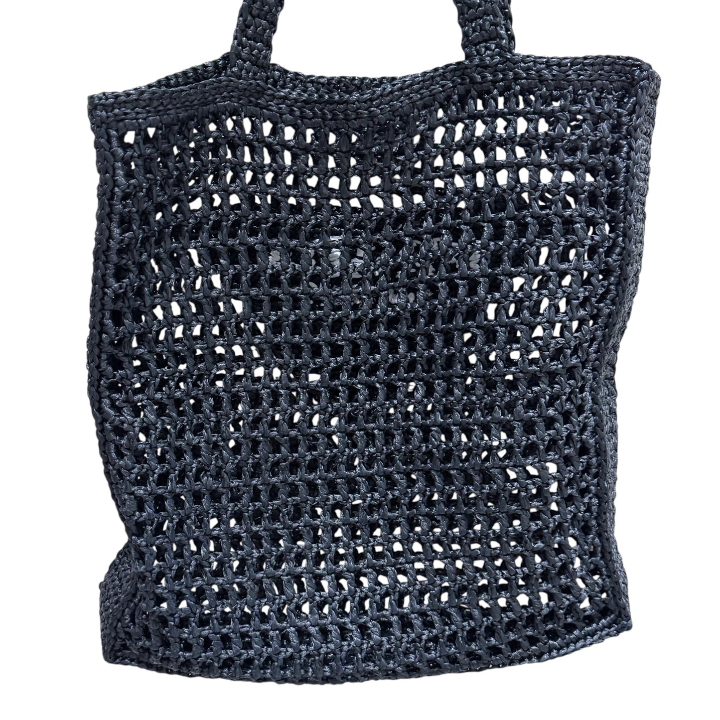 Prada Black Raffia Tote Bag