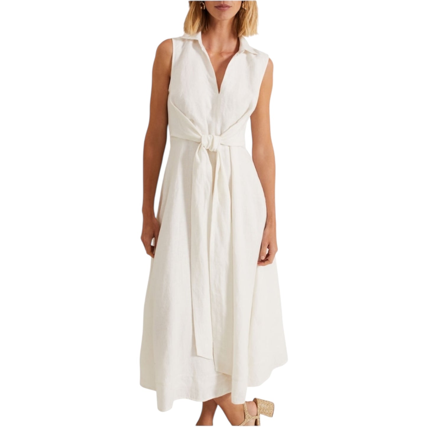 Phase Eight White Becky Midi Dress - 14 - NEW