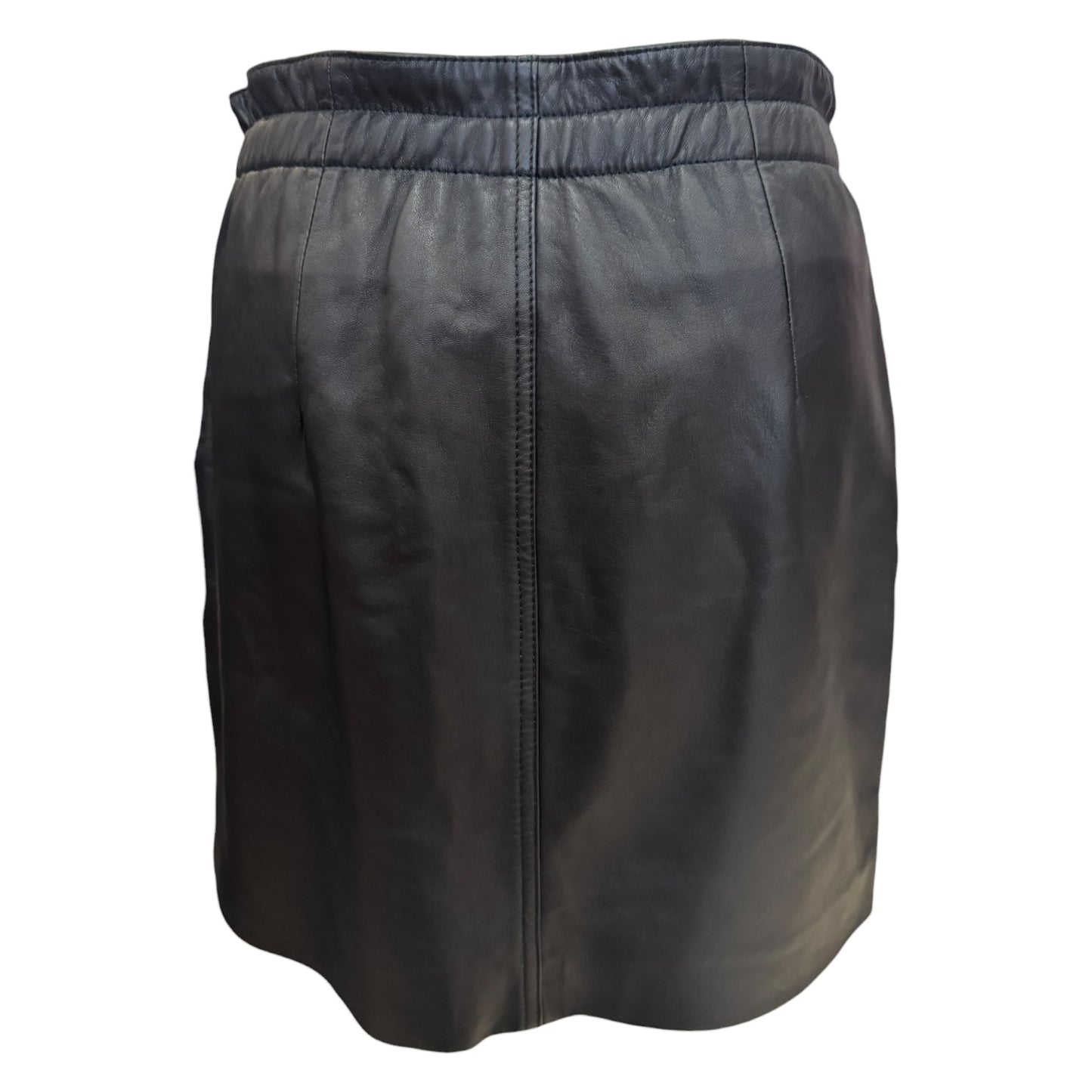 Jigsaw Black Leather Mini Skirt - 10