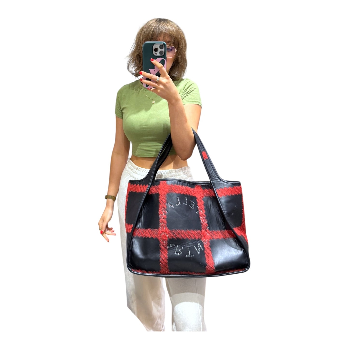 Stella McCartney Black and Red Tote Bag