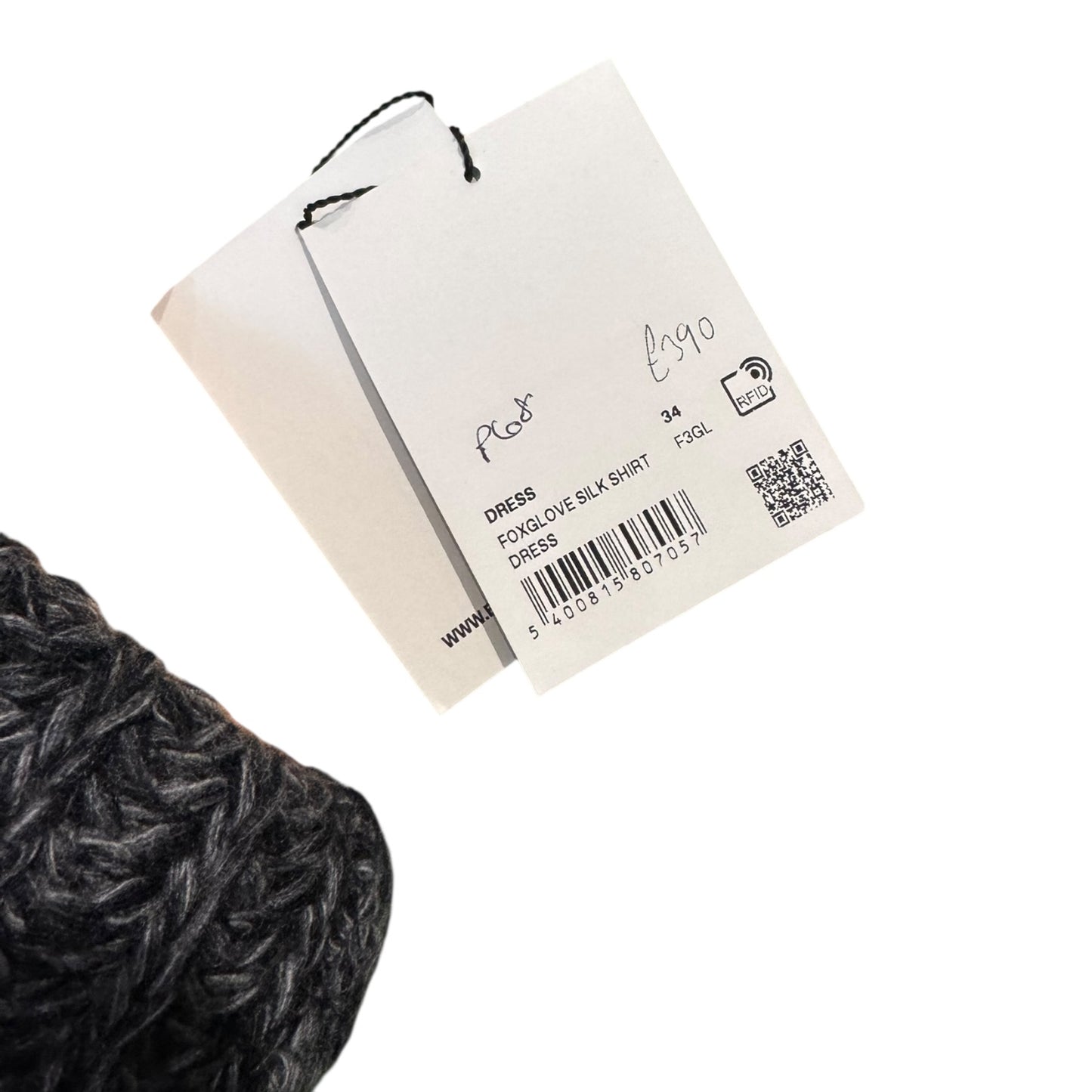 Essentiel Grey and Green Silk Shirt Dress - 10/12 - NEW