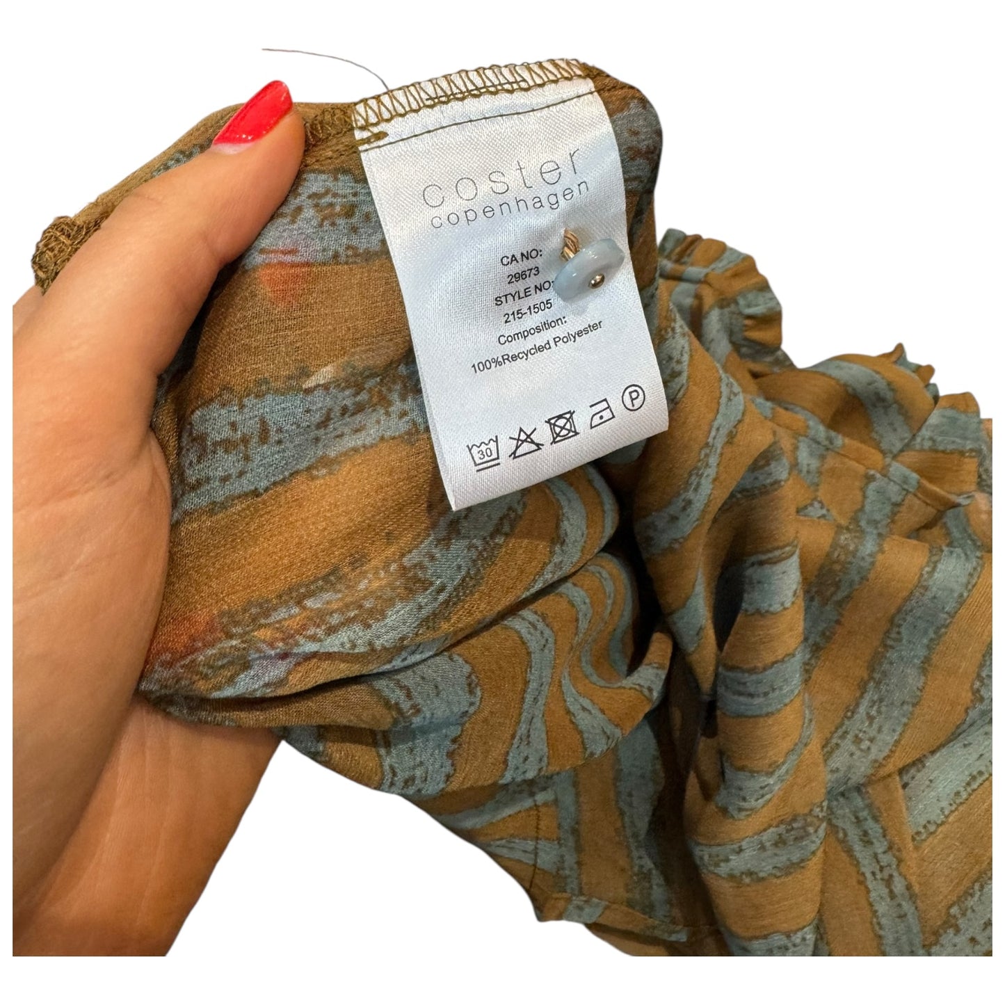 Coster Tan and Blue Stripe Chiffon Blouse - 14