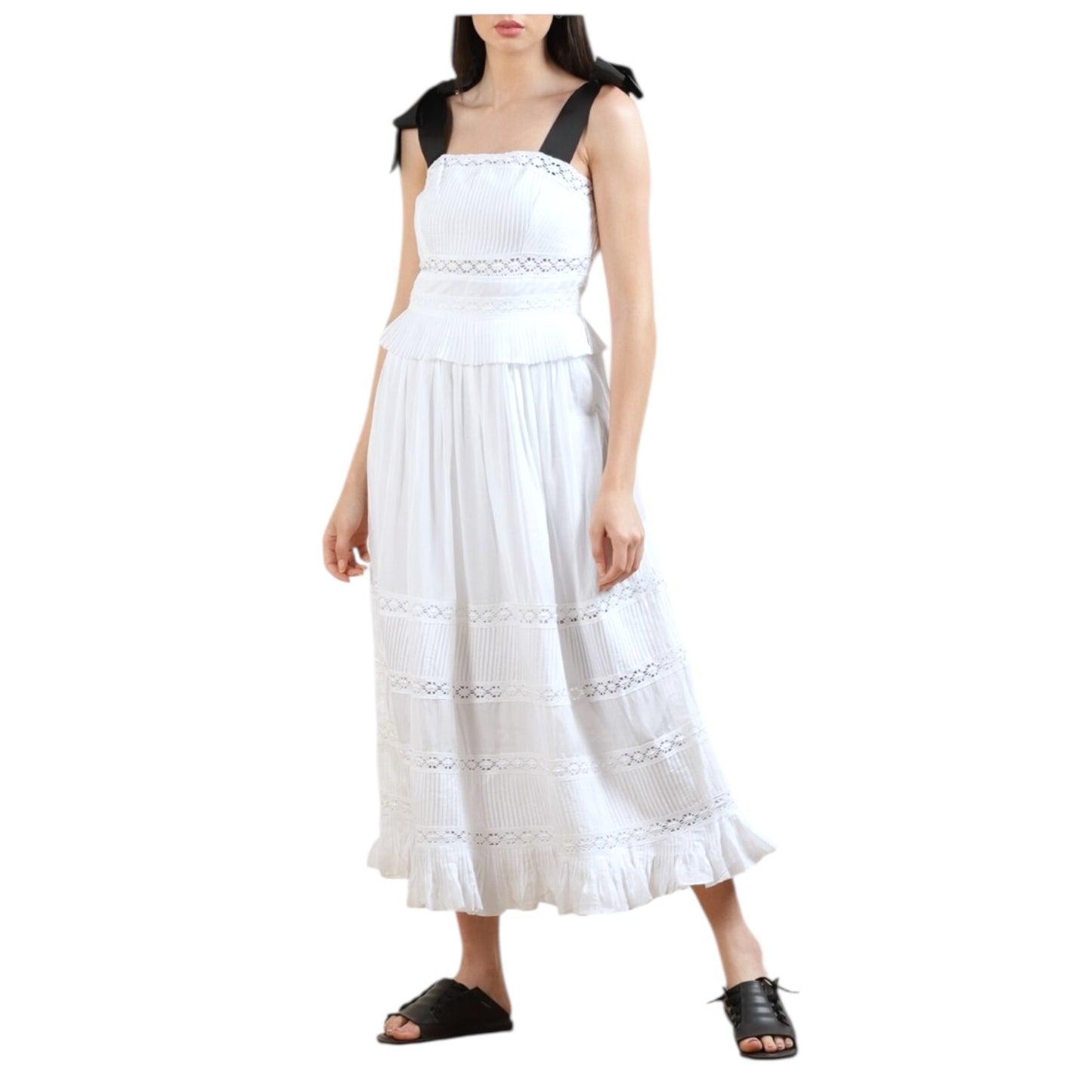 Ted Baker White Cotton Dress - 8/10 - NEW