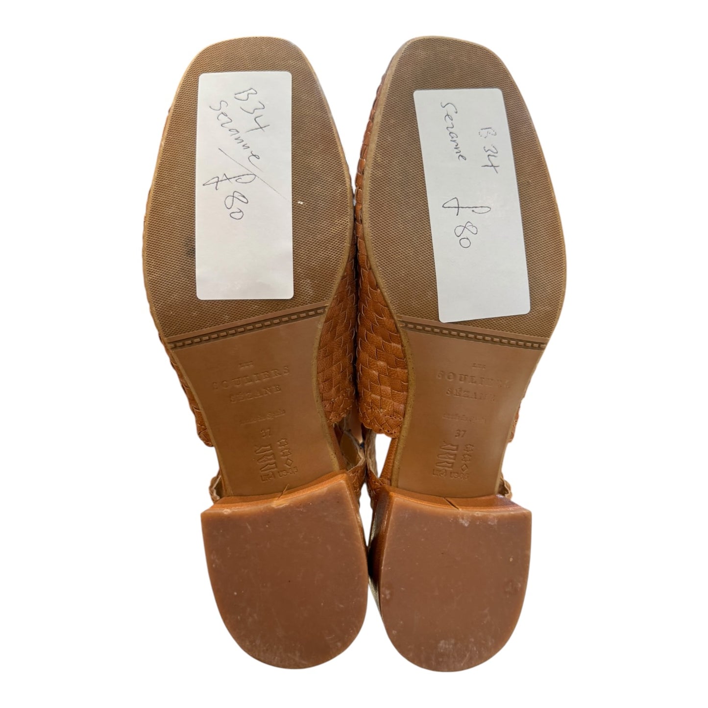 Sézane Noemie Heeled Pumps in Braided Leather - 37/4