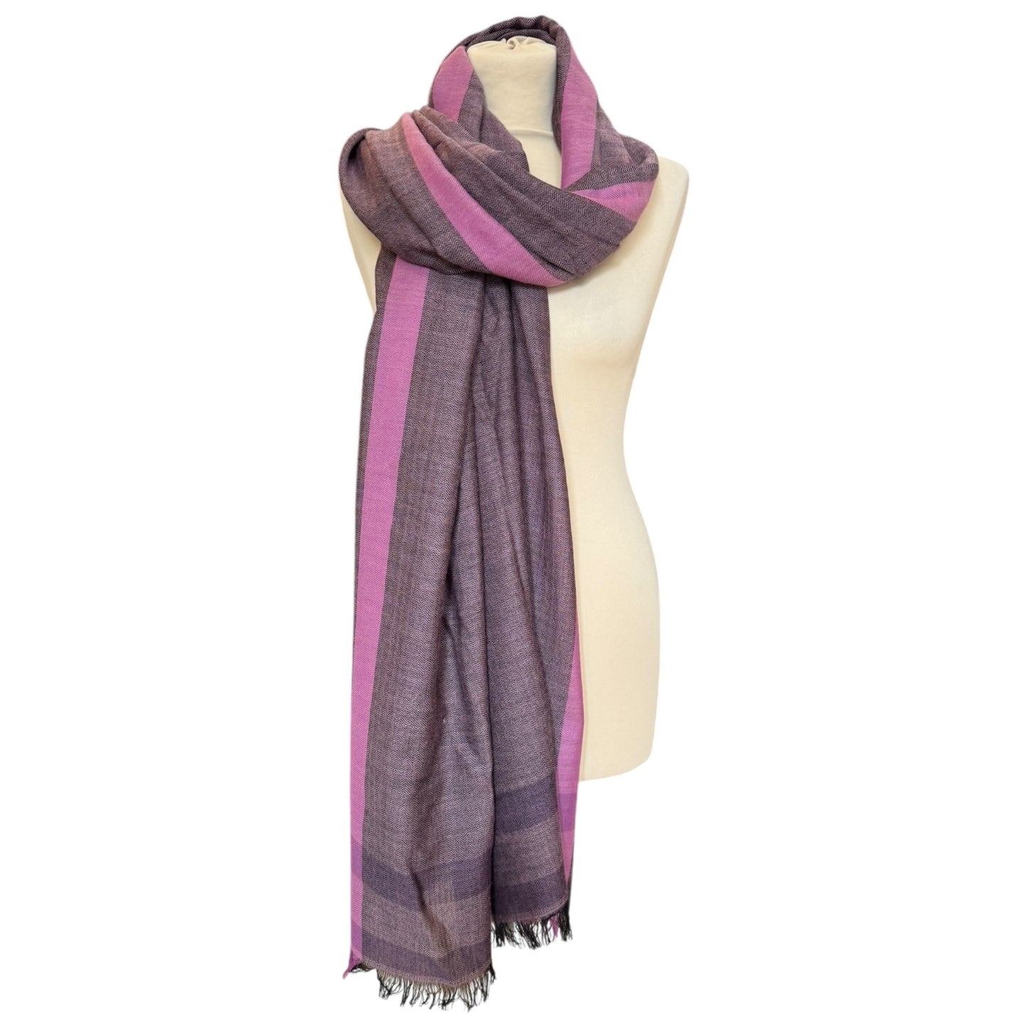 Weekend Max Mara Purple Cotton and Wool Scarf