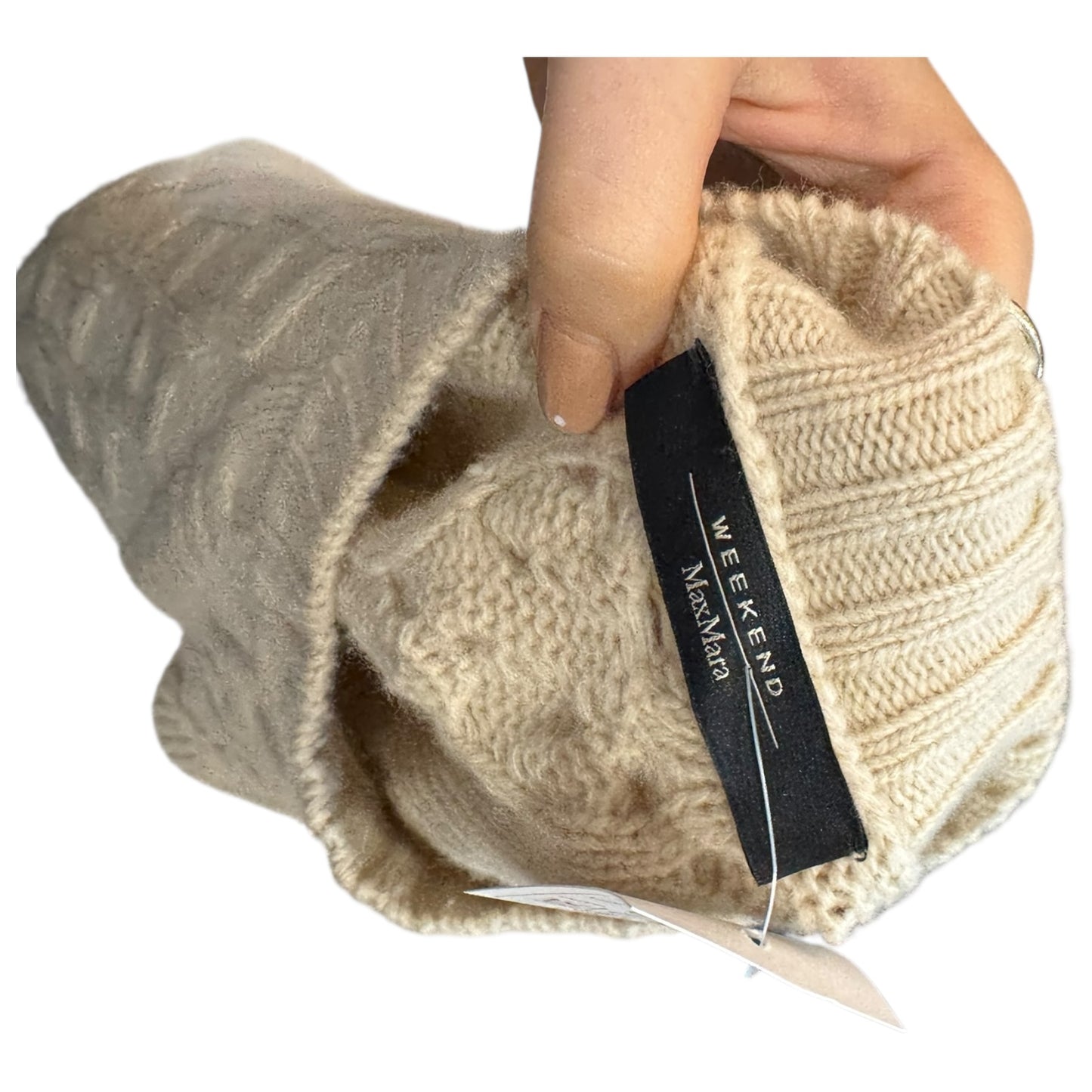 Weekend Max Mara Beige Cable Sweater - 8