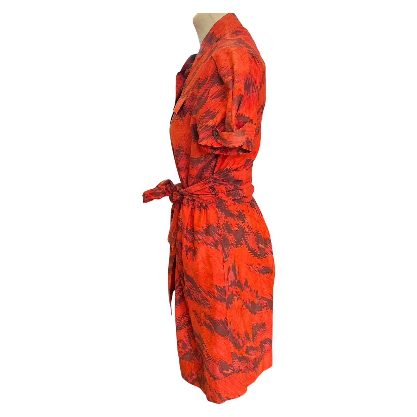 Diane Von Furstenberg Orange Pattern Dress - 8