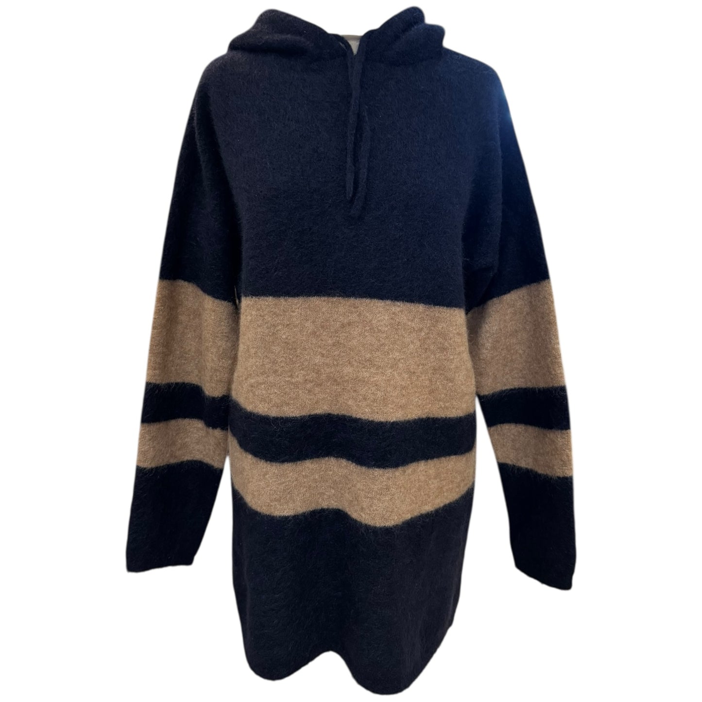 'S Max Mara Navy and Tan Mohair Hoodie - 12/14
