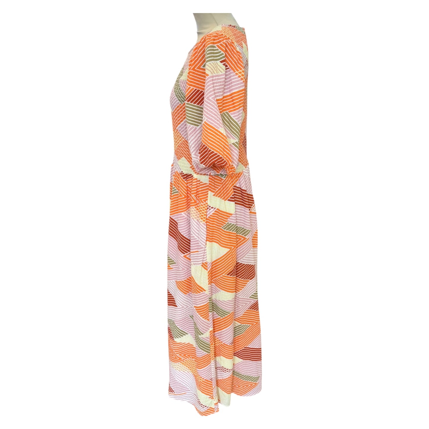 Part Two Orange and Pink Patterned Dress - 12