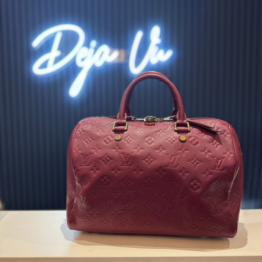 Louis Vuitton Speedy Bandouliere 30 in Burgundy Leather
