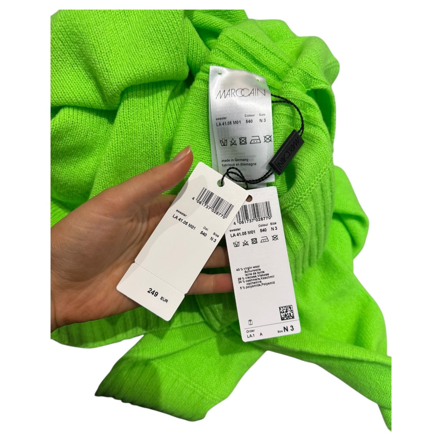 Marc Cain Lime Green Wool Blend Jumper - 14 - NEW