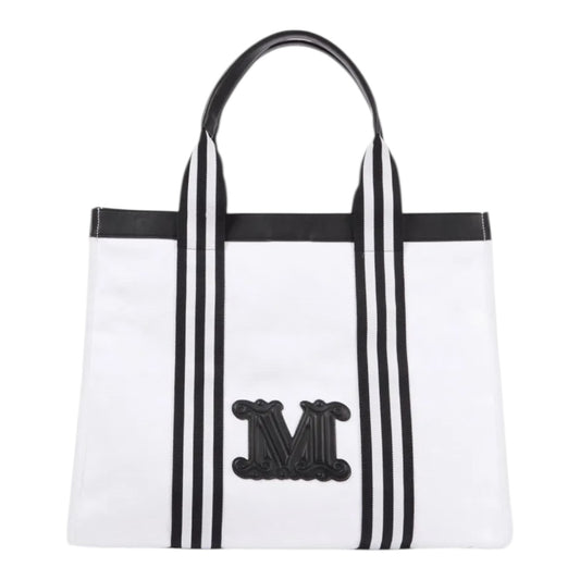 Max Mara Palau Large White and Black Tote Bag - NEW
