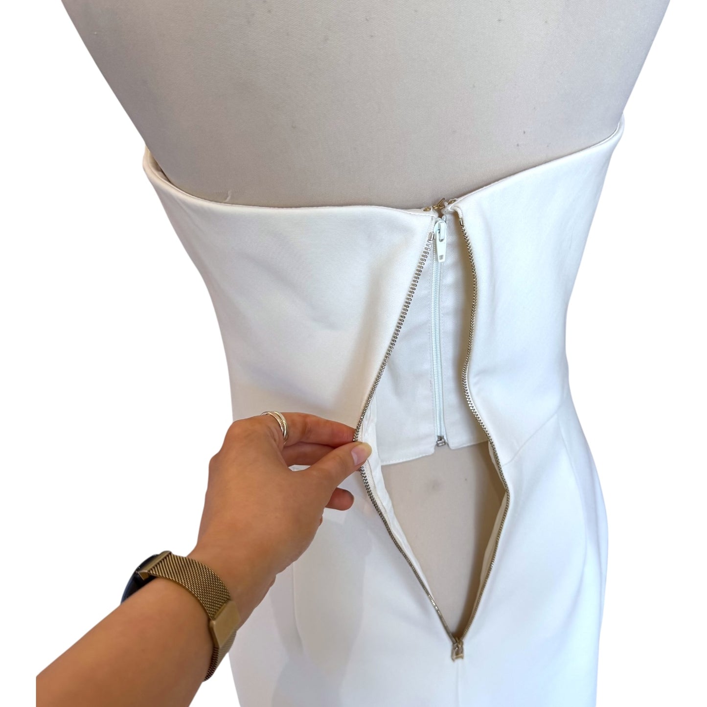 Max Mara Cream Strapless Dress - 10