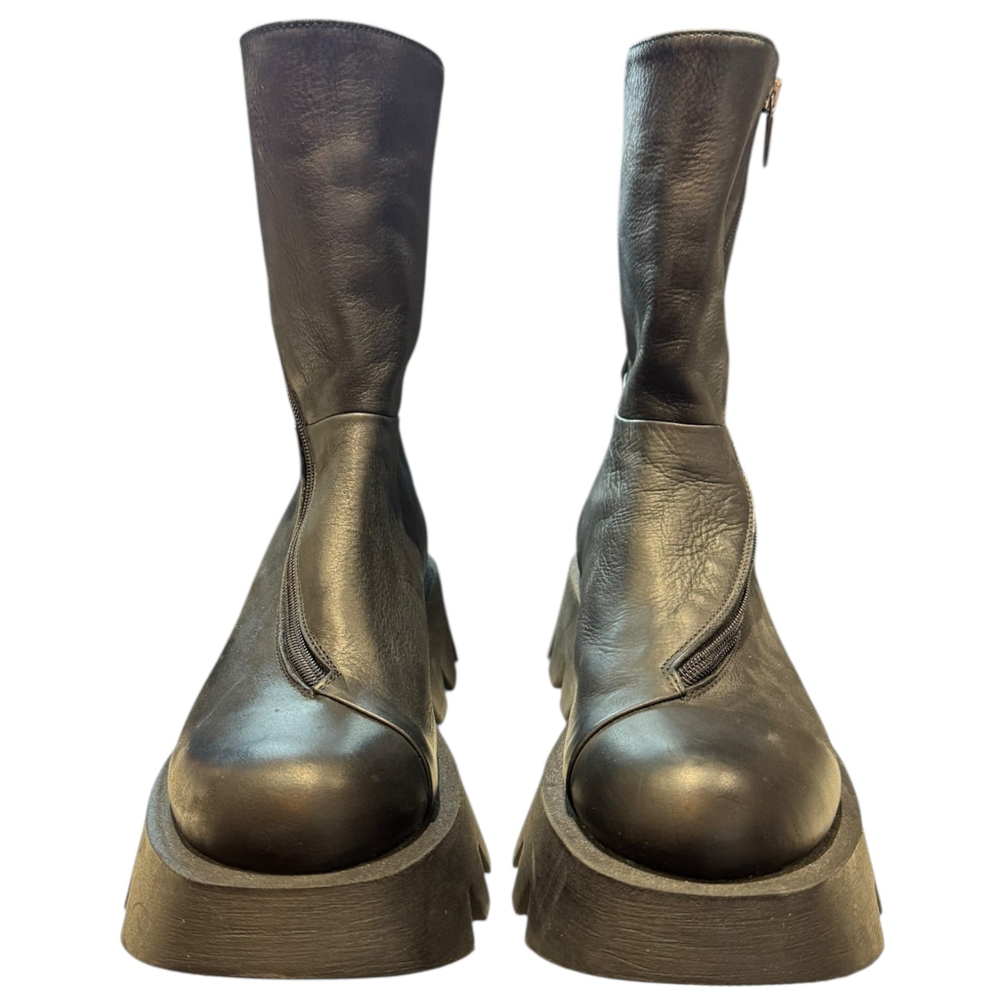 Lofina Black Leather Wrap Zip Around Boots - 38 / 5 - NEW