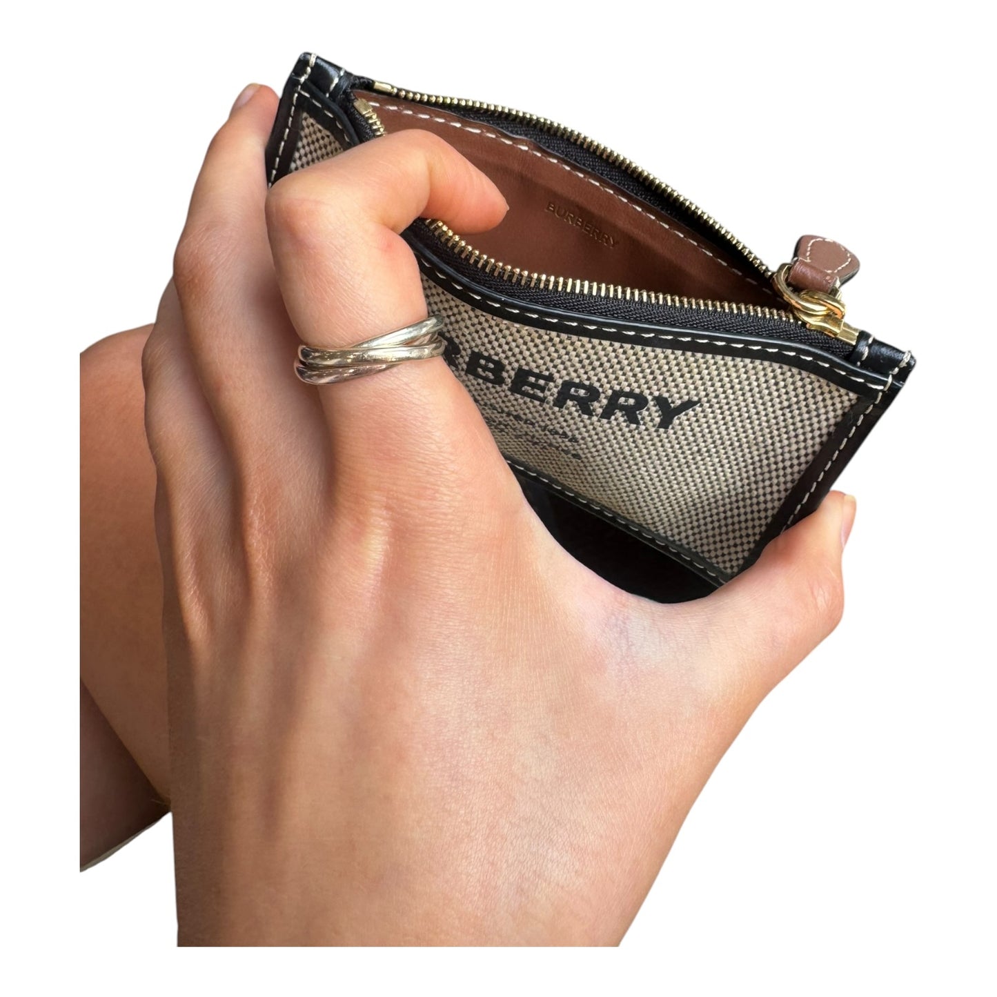 Burberry Somerset Canvas and Leather Card Holder