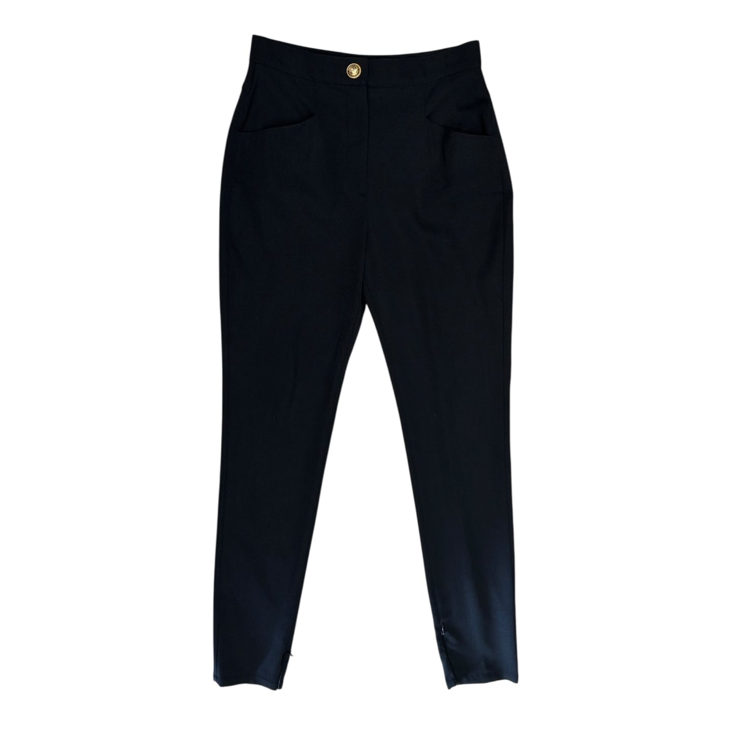 Balmain Black Wool Tapered Tailored Trousers - 10